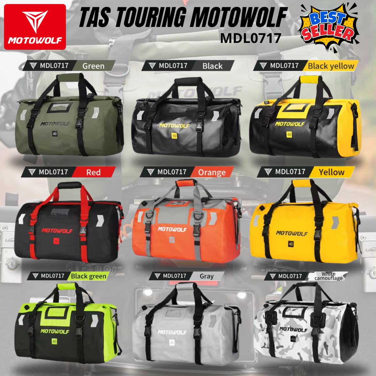 Tas Motor Motowolf Tas Touring Motor Tas Gym Travel Bag Waterproof